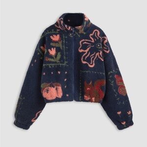 Cider Navy Floral Fleece Jacket